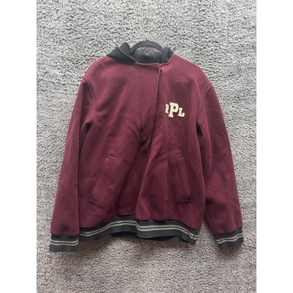 Vintage Polo Sport Ralph Lauren Track‎ Team Graphic Pullover Hoodie Mens Size M